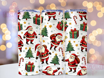 Santa Face Tumbler, Christmas Tree Wrap, 20oz Tumbler Sublimation, Holiday Drinkware, Festive Tumblers, Cute Christmas Decor, Santa Gift Ideas Sublimation SvggirlplusArt 