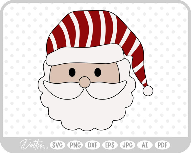 Santa Father Christmas Face SVG DottieDigitals 