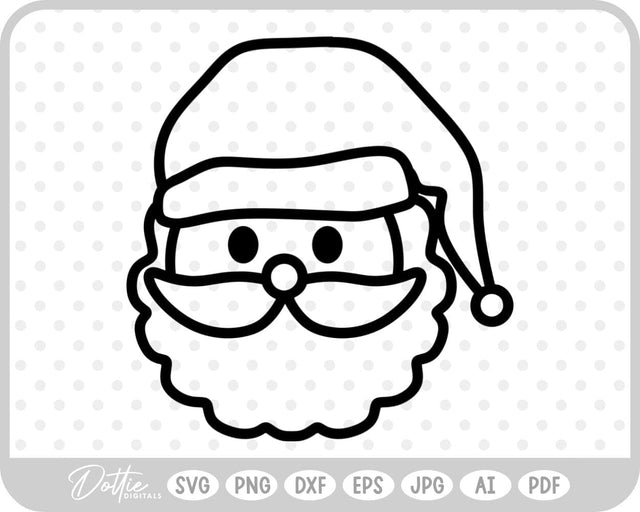 Santa Father Christmas Face SVG DottieDigitals 