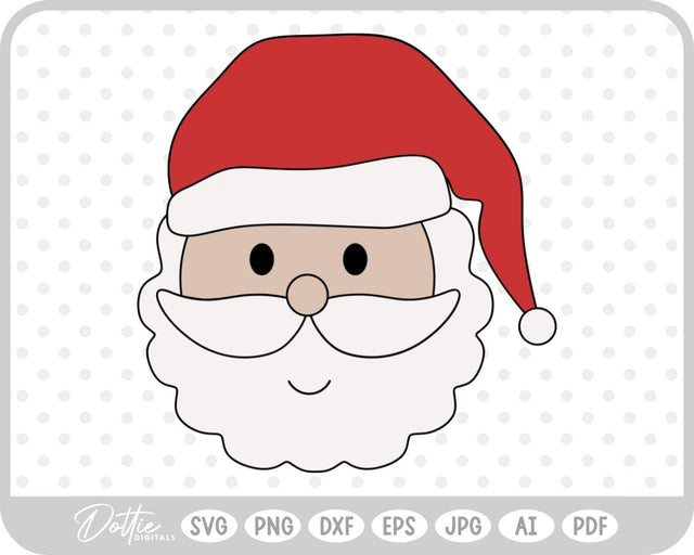 Santa Father Christmas Face SVG DottieDigitals 
