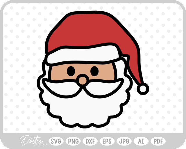 Santa Father Christmas Face SVG DottieDigitals 