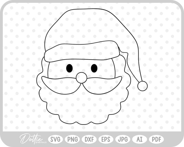Santa Father Christmas Face SVG DottieDigitals 