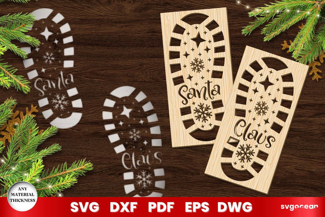 Santa Footprint Stencil Laser Cut SVG SvgOcean 