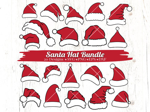 Santa Hat Bundle SVG Caffeinated SVGs 