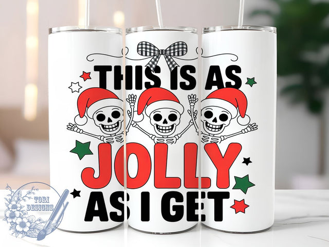 Santa Hat Christmas Skeleton Tumbler, Christmas Skeleton Design, Holiday Skeleton Art, Festive Skeleton Graphic, Cute Gothic Christmas, 20oz Tumbler, Sublimation Design Sublimation ToriDesigns 