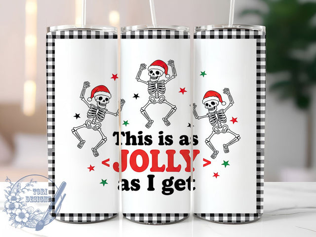 Santa Hat Christmas Skeleton Tumbler, Christmas Skeleton Design, Holiday Skeleton Art, Festive Skeleton Graphic, Cute Gothic Christmas, 20oz Tumbler, Sublimation Design Sublimation ToriDesigns 