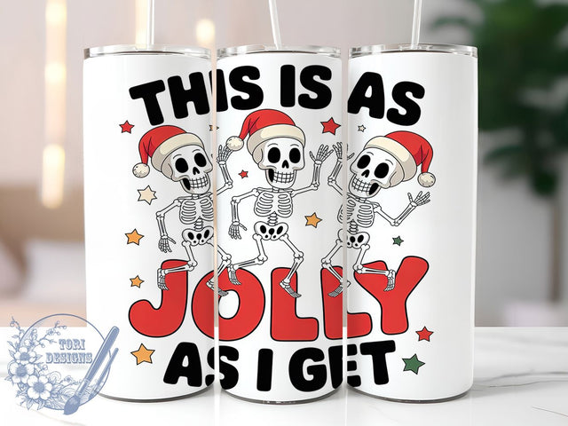 Santa Hat Christmas Skeleton Tumbler, Christmas Skeleton Design, Holiday Skeleton Art, Festive Skeleton Graphic, Cute Gothic Christmas, 20oz Tumbler, Sublimation Design Sublimation ToriDesigns 