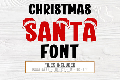 Santa Hat Font SVG, OTF, TTF | Christmas Font Svg Cut Files SVG TonisArtStudio 