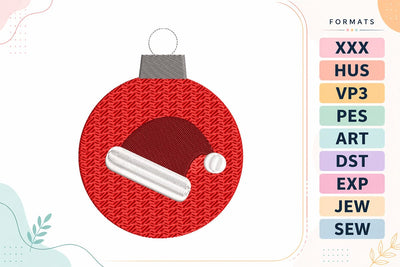 Santa Hat Knit Ornament Christmas Embroidery Design Embroidery/Applique DESIGNS sg embroidery 