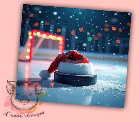 Santa Hockey Christmas 20oz Tumbler Wrap, Santa Claus Tumbler, Christmas Sublimation, 20oz Tumbler, Hockey Lover Gift, Christmas Hockey, Santa Hockey Sublimation Lara' s Designs 