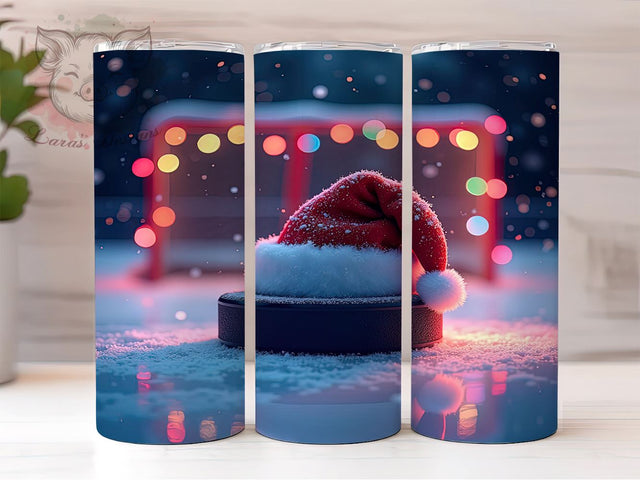 Santa Hockey Christmas 20oz Tumbler Wrap, Santa Claus Tumbler, Christmas Sublimation, 20oz Tumbler, Hockey Lover Gift, Christmas Hockey, Santa Hockey Sublimation Lara' s Designs 