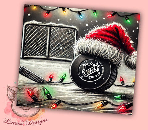 Santa Hockey Christmas 20oz Tumbler Wrap, Santa Claus Tumbler, Christmas Sublimation, 20oz Tumbler, Hockey Lover Gift, Christmas Hockey, Santa Hockey Sublimation Lara' s Designs 