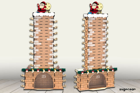 Santa in the Chimney Advent Calendar SVG SvgOcean 
