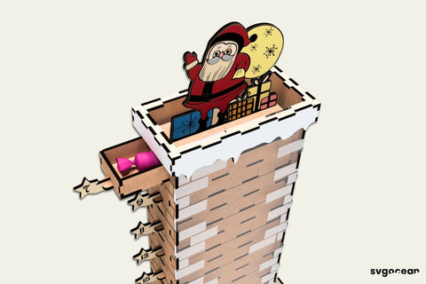 Santa in the Chimney Advent Calendar SVG SvgOcean 