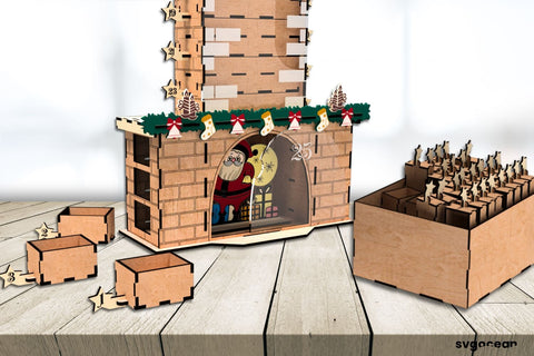 Santa in the Chimney Advent Calendar SVG SvgOcean 