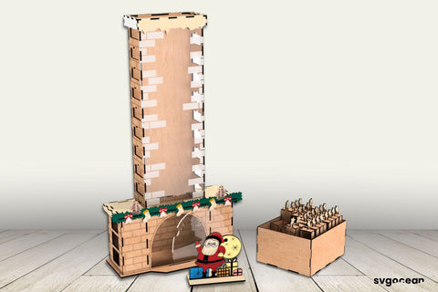 Santa in the Chimney Advent Calendar SVG SvgOcean 