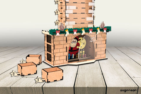 Santa in the Chimney Advent Calendar SVG SvgOcean 