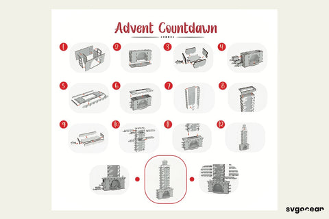 Santa in the Chimney Advent Calendar SVG SvgOcean 