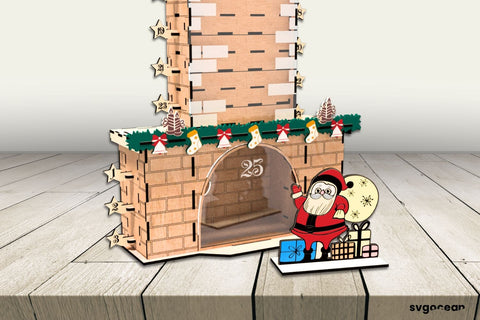 Santa in the Chimney Advent Calendar SVG SvgOcean 