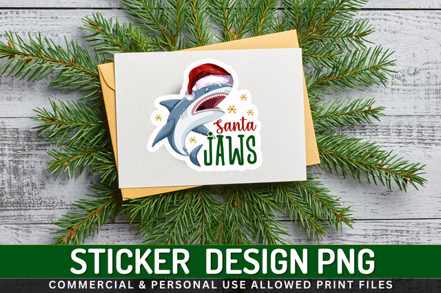 Santa jaws Sticker Design Sublimation Regulrcrative 