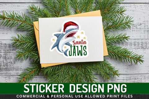 Santa jaws Sticker Design Sublimation Regulrcrative 