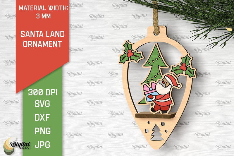 Santa Land Laser Cut Ornament. Home Decor SVG Design SVG Evgenyia Guschina 