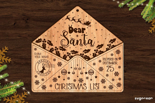 Santa Letter Envelope Laser Cut SVG SvgOcean 