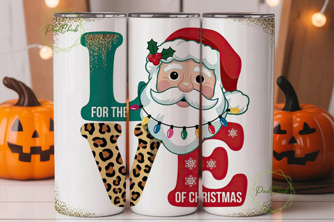 Santa LOVE Christmas 20oz Tumbler Wrap Sublimation PixelChick 