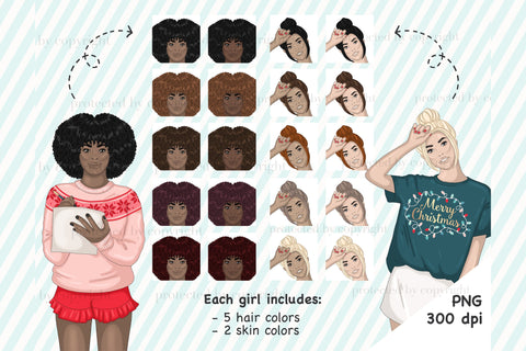 Santa Mail Illustrations | Merry Christmas Girls SVG GlamArtZhanna 