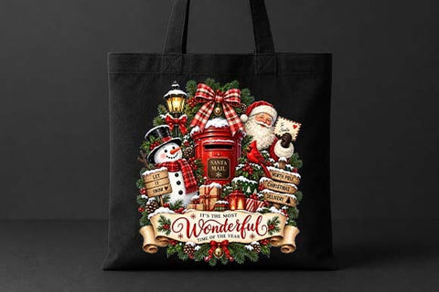 Santa Mailbox Christmas Design with Santa and Snowman SVG BillahCrafts 