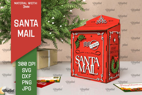 Santa Mails Laser Cut Bundle. Letters to Santa MailBox SVG SVG Evgenyia Guschina 