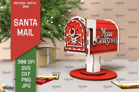 Santa Mails Laser Cut Bundle. Letters to Santa MailBox SVG SVG Evgenyia Guschina 