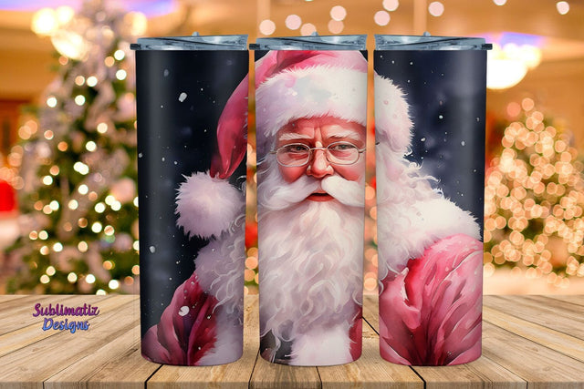 Santa Merry Christmas Tumbler Wrap | 20 oz Skinny Tumbler Wrap Sublimation Christmas Design Sublimation Sublimatiz Designs 