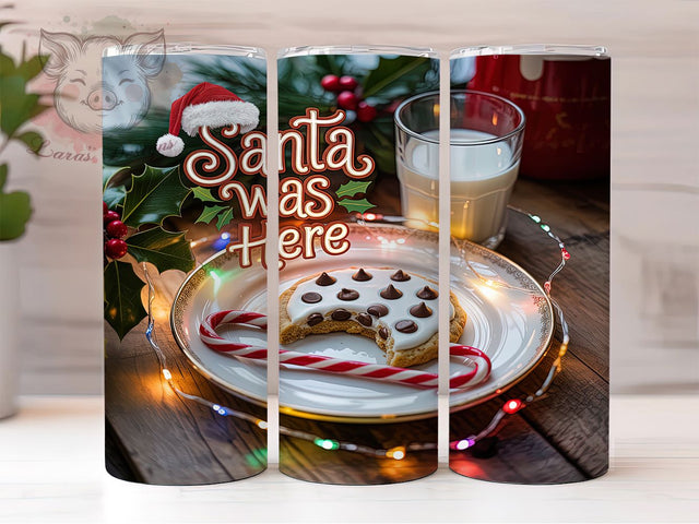Santa Milk and Cookies Christmas Tumbler, Christmas Night Snack Wrap, Holiday Food Sublimation, Santa Was Here Cup, 20Oz Skinny Tumbler Wrap, Festive Cookie Mug, Christmas Eve Treat Design Sublimation Lara' s Designs 