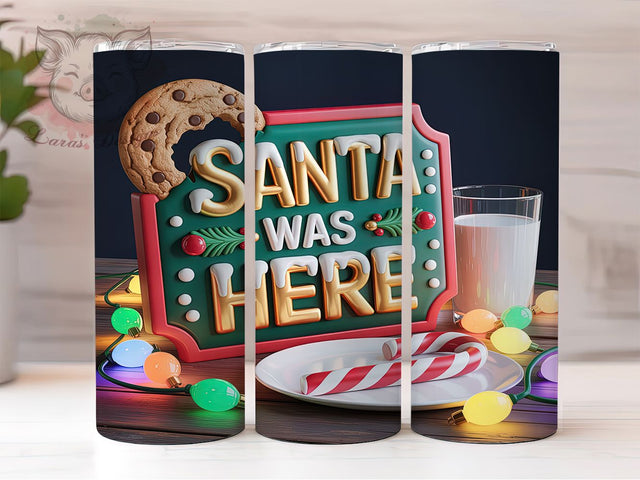 Santa Milk and Cookies Christmas Tumbler, Christmas Night Snack Wrap, Holiday Food Sublimation, Santa Was Here Cup, 20Oz Skinny Tumbler Wrap, Festive Cookie Mug, Christmas Eve Treat Design Sublimation Lara' s Designs 