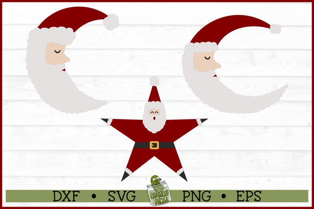 Santa Moons and Star SVG Files SVG Crunchy Pickle 