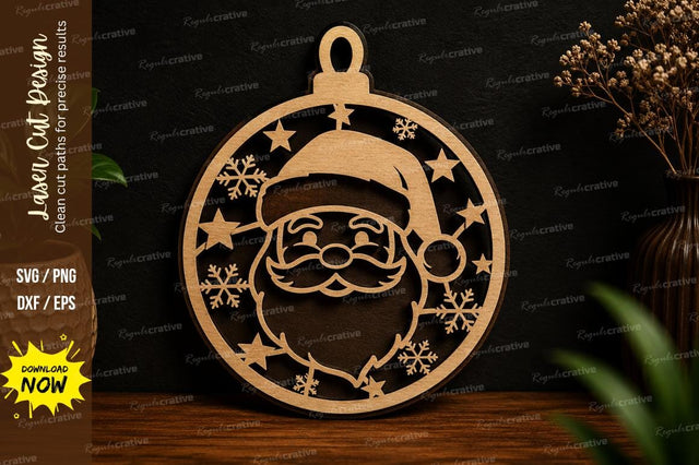Santa Ornament SVG Laser Cut Svg Design SVG Regulrcrative 