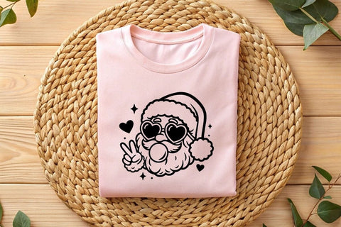 Santa Peace Sign SVG, Christmas Cut File, Vintage Santa svg, old school father christmas, Santa Claus download, Instant download SVG Debashish Barman 