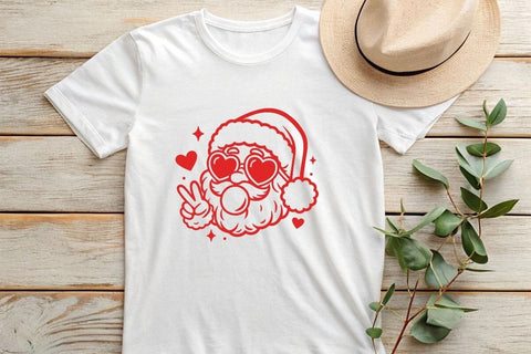 Santa Peace Sign SVG, Christmas Cut File, Vintage Santa svg, old school father christmas, Santa Claus download, Instant download SVG Debashish Barman 