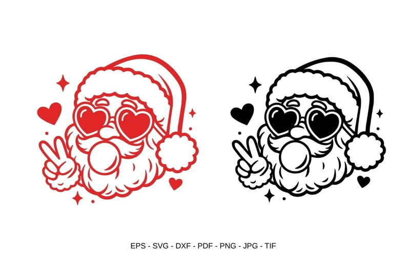 Santa Peace Sign SVG, Christmas Cut File, Vintage Santa svg, old school father christmas, Santa Claus download, Instant download SVG Debashish Barman 