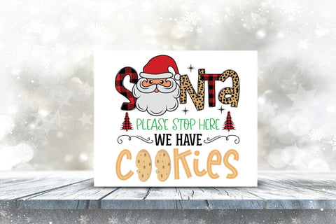 Santa Please Stop Here We Have Cookies PNG Sublimation CraftLabSVG 