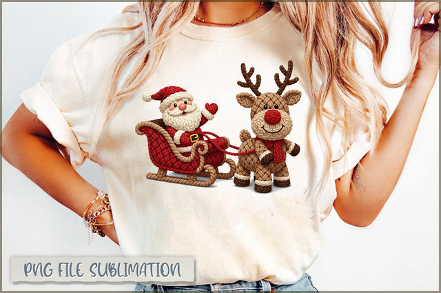 Santa PNG, Preppy Yarn Santa PNG Sublimation Shetara Begum 
