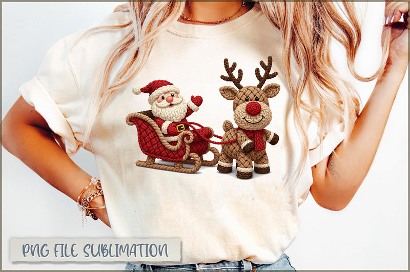 Santa PNG, Preppy Yarn Santa PNG Sublimation Shetara Begum 