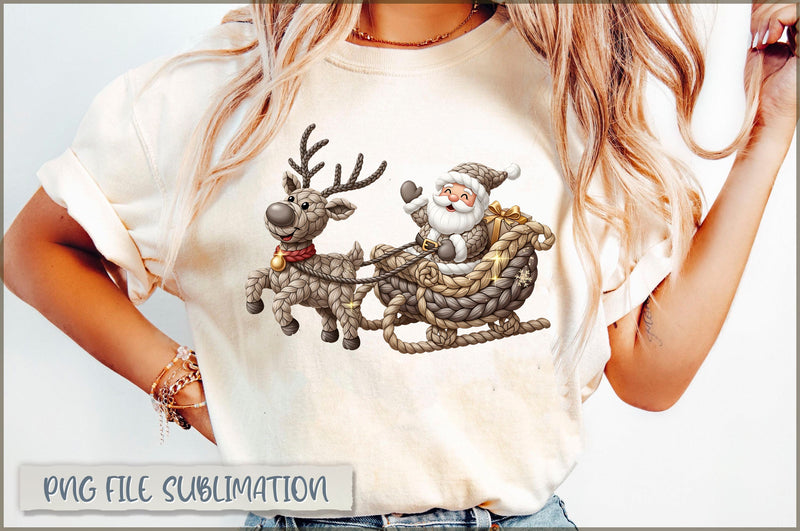 Santa PNG, Preppy Yarn Santa PNG Sublimation Shetara Begum 