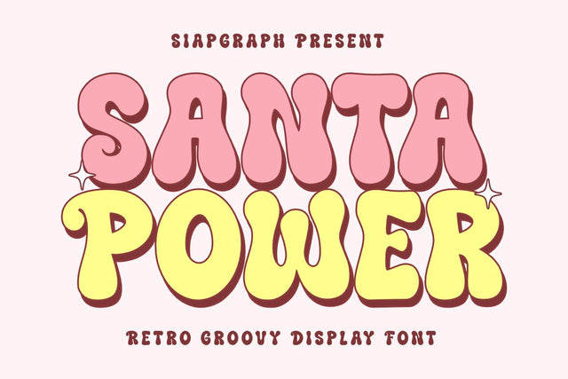 Santa Power - Retro Groovy Font Font Masyafi Studio 