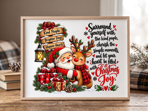 Santa Reindeer Christmas Quote PNG SVG artprintfile 