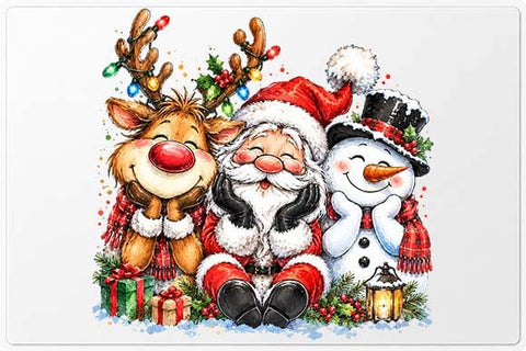 Santa Reindeer Snowman Christmas Trio Design SVG BillahCrafts 