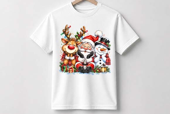 Santa Reindeer Snowman Christmas Trio Design SVG BillahCrafts 