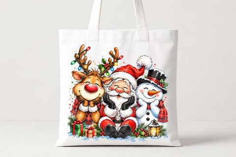 Santa Reindeer Snowman Christmas Trio Design SVG BillahCrafts 