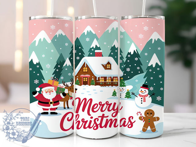 Santa Reindeer Snowman Christmas Tumbler, Merry Christmas Wrap, 20oz Tumbler Sublimation, Festive Holiday Characters Design, Cute Christmas Sublimation, Cozy Winter Tumbler, Holiday Trio Wrap Sublimation ToriDesigns 